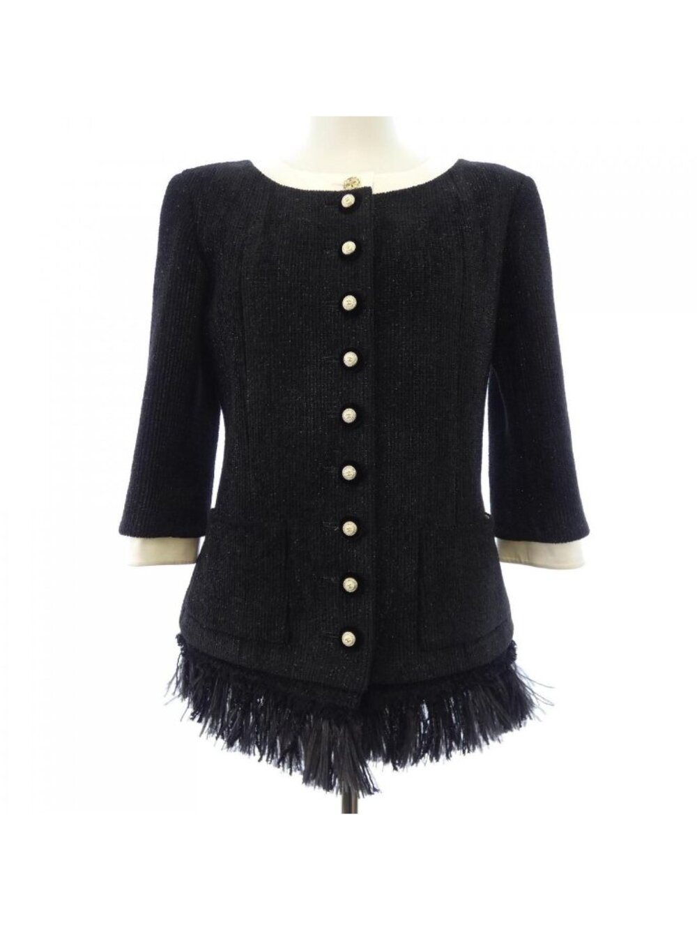 Chanel Collarless Jacket Black
